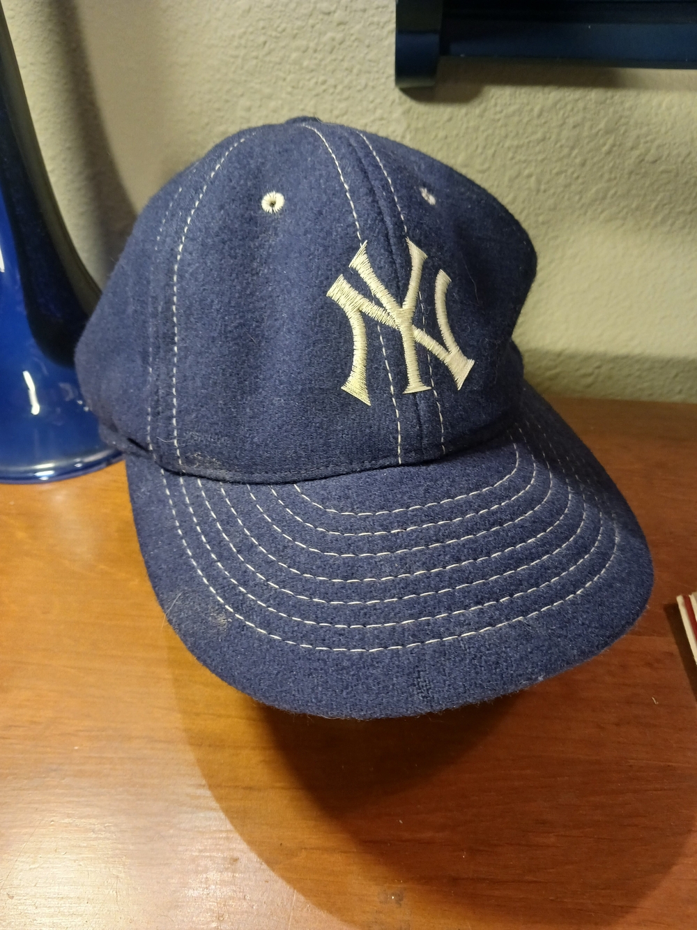 Vintage Mitchell & Ness Navy Wool New York Yankees Cap with White Logo